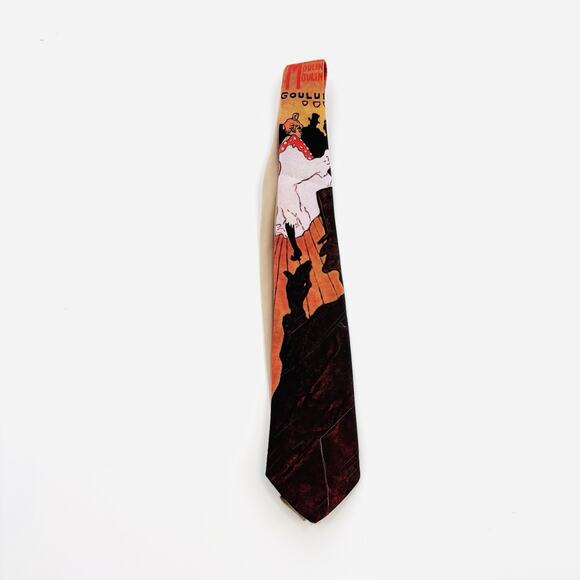 Vintage Ralph Marlin Moulin Rouge gray 1987 Necktie Rare 80’s VTG - Picture 1 of 5